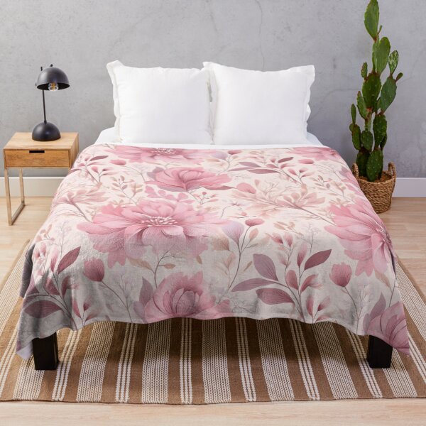 Item preview, Dusty pastel pink leafy botanicals watercolor leaves painting spring theme shades of pink designed and sold by navitalidesign.
