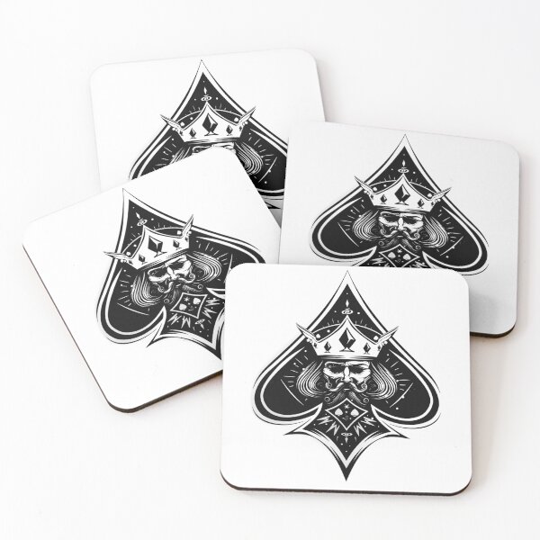 Item preview, King of Spades Crown Card Black and White Illustration designed and sold by inkoutninja.