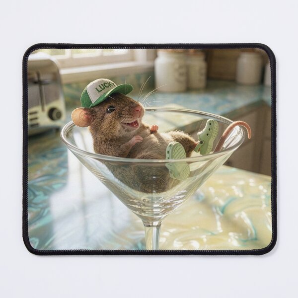 Item preview, Mouse Takes a Breather in a Martini Glass designed and sold by Tridentulus.
