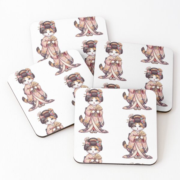 Item preview, Cute Geisha Cat - Kawaii Neko Wearing a Kimono designed and sold by Israelfjds.