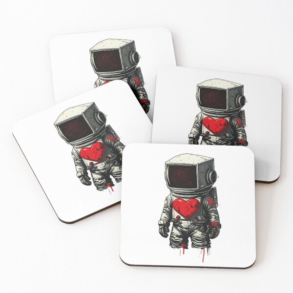 Item preview, Cubeheads Ink Heart Astronaut designed and sold by Alexander Martini Productions.