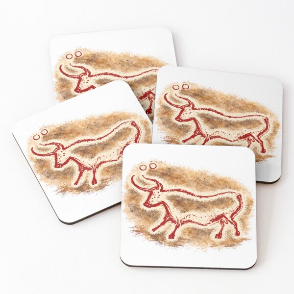 Item preview, Prehistoric Cave Art Style Bull Illustration for History Lovers designed and sold by RickE.