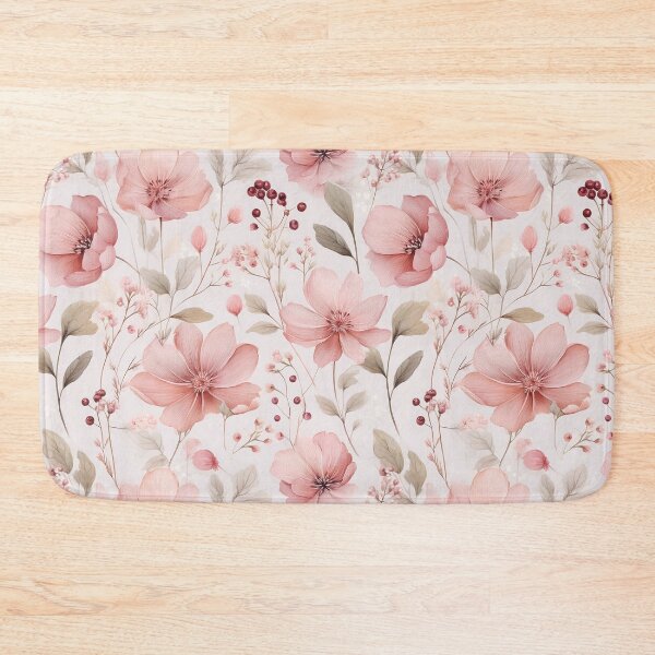 Item preview, BLUSH pastel pink leafy botanicals watercolor leaves painting spring theme shades of pink designed and sold by navitalidesign.