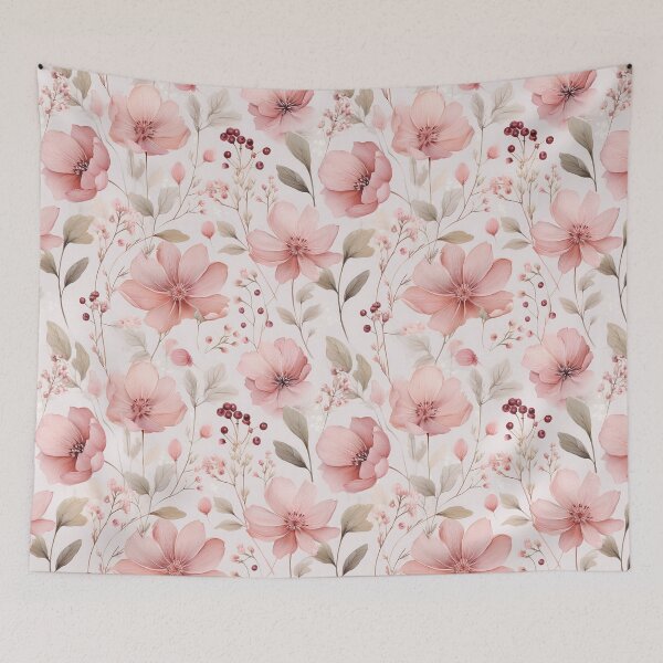 Item preview, BLUSH pastel pink leafy botanicals watercolor leaves painting spring theme shades of pink designed and sold by navitalidesign.