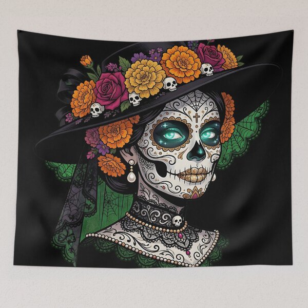 Item preview, Elegant Floral Catrina Dia de los Muertos designed and sold by Chaotic Cuties.