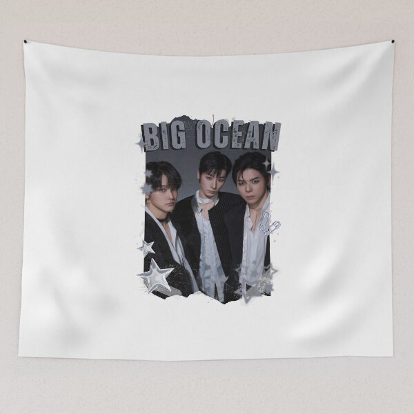 Item preview, Big Ocean Blue Kpop Group Retro Collage Design designed and sold by HELL0WBELLO.