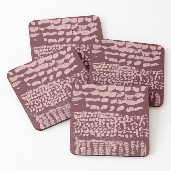 Item preview, Three Grains Textured Monoprint - Wine + Rose designed and sold by Irene Estelle.