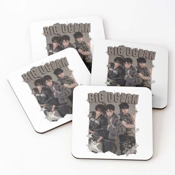 Item preview, Big Ocean Blue Kpop Group Retro Collage Design designed and sold by HELL0WBELLO.
