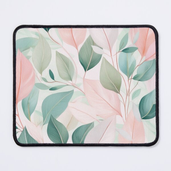 Item preview, Sage green and blush pink leafy botanicals watercolor leaves painting spring theme shades of green and pink designed and sold by navitalidesign.