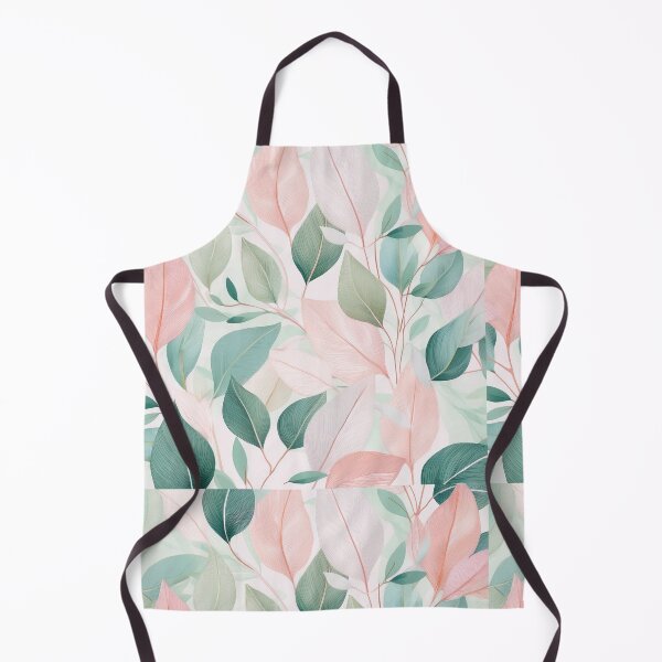 Item preview, Sage green and blush pink leafy botanicals watercolor leaves painting spring theme shades of green and pink designed and sold by navitalidesign.