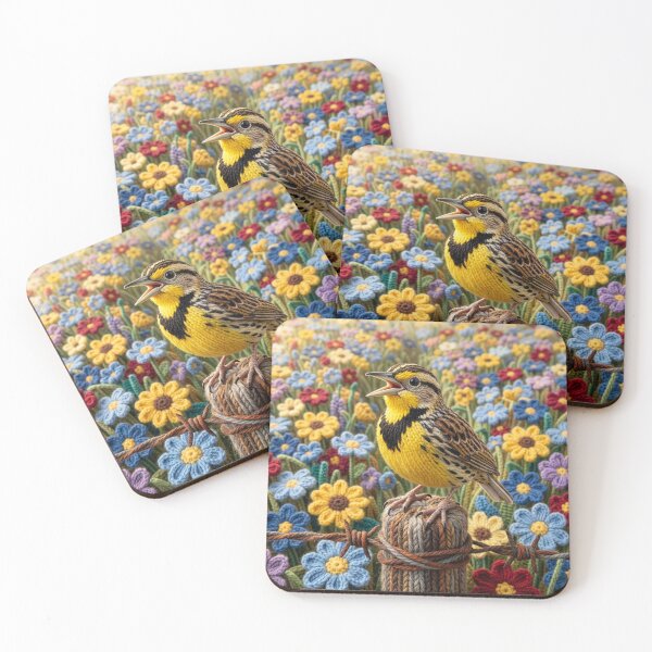 Item preview, Yarn Meadowlark Sings in Flowery Yarn Meadow designed and sold by Tridentulus.