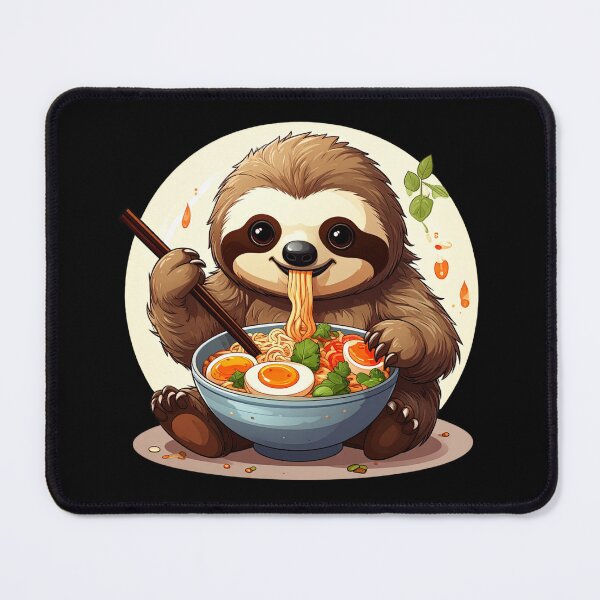 Item preview, Cute Sloth Eating Ramen – Kawaii Sloth Noodle Bowl designed and sold by TripleMoonCrafts.