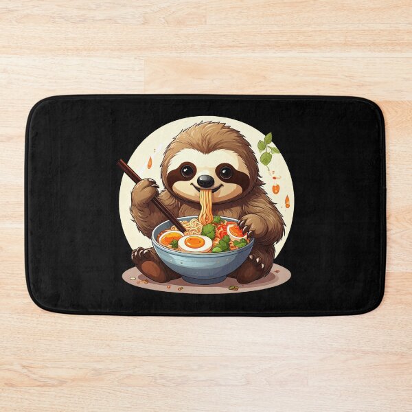 Item preview, Cute Sloth Eating Ramen – Kawaii Sloth Noodle Bowl designed and sold by TripleMoonCrafts.