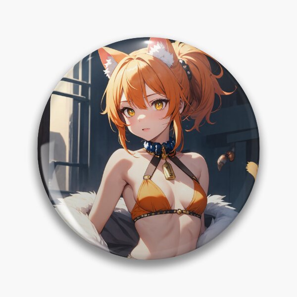 Item preview, Uchimaru Tane - Vibrant Orange Fox Girl Anime Illustration with Fur Parka designed and sold by iloveanimechibi.