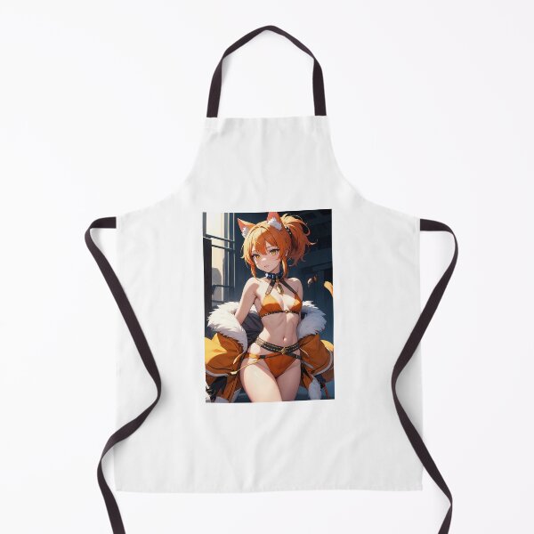 Item preview, Uchimaru Tane - Vibrant Orange Fox Girl Anime Illustration with Fur Parka designed and sold by iloveanimechibi.