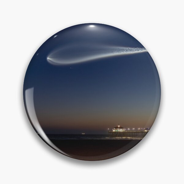 Item preview, Huntington Beach Pier Space X Rocket  Sunset designed and sold by PsychoAlien.com.