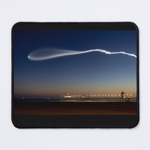 Item preview, Huntington Beach Pier Space X Rocket Sunset designed and sold by PsychoAlien.com.