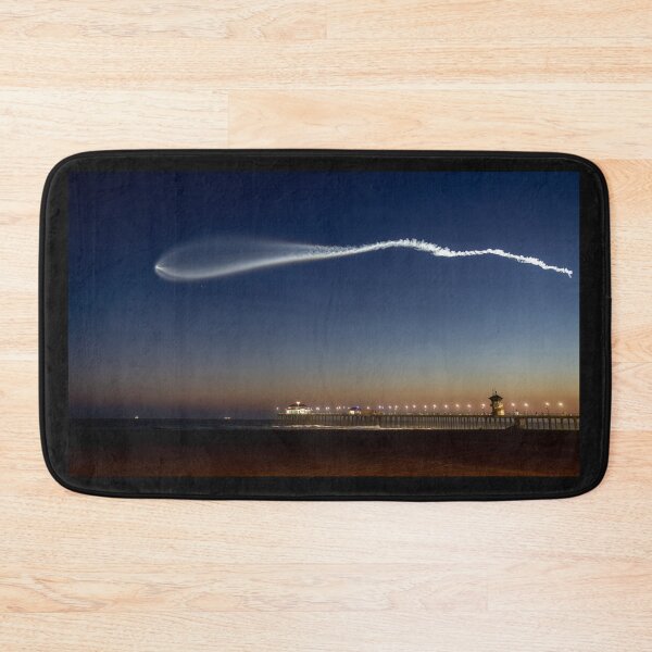 Item preview, Huntington Beach Pier Space X Rocket  Sunset designed and sold by PsychoAlien.com.