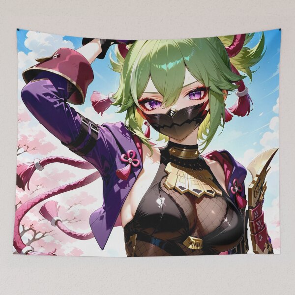 Item preview, Kuki Shinobu Genshin Impact Sakura Warrior Spring Pose designed and sold by TanglenRabbit.