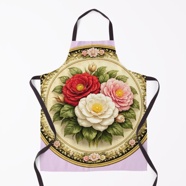Item preview, Camellia Grace – Classic Garden Elegance Botanical Circle Design designed and sold by TheJoyfulPen.