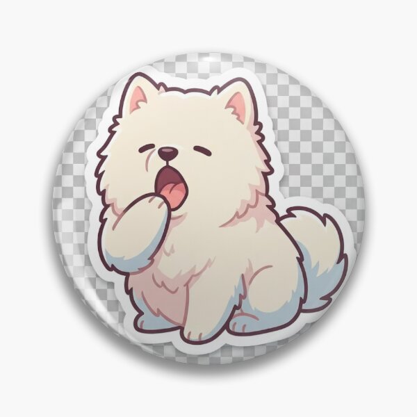 Item preview, Bored Yawning Samoyed Sticker designed and sold by EternalWz.