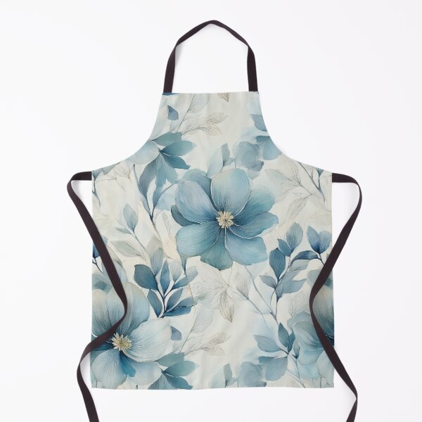 Item preview, Dusty pastel blue leafy botanicals watercolor leaves painting spring theme shades of blue designed and sold by navitalidesign.