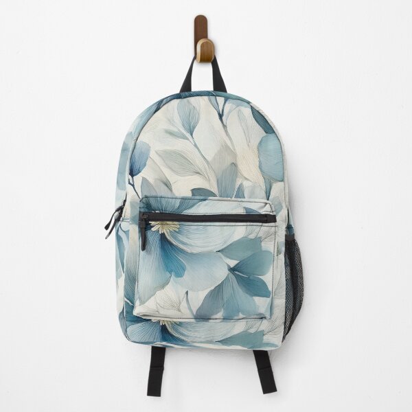 Item preview, Dusty pastel blue leafy botanicals watercolor leaves painting spring theme shades of blue designed and sold by navitalidesign.