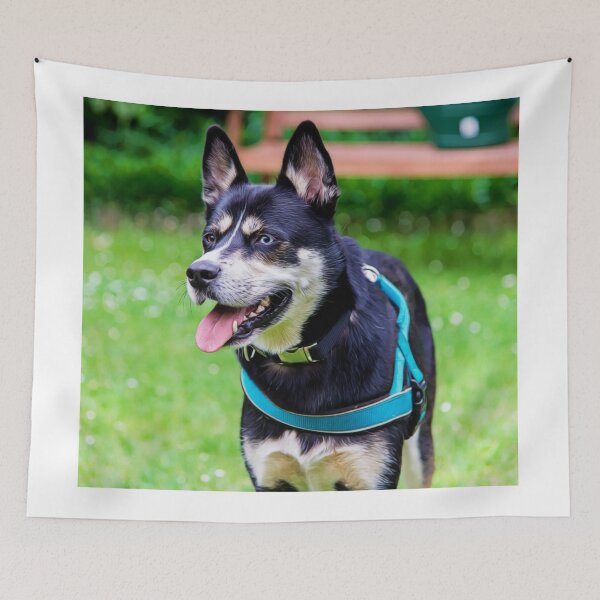 Item preview, Happy Husky Dog with Unique Eyes designed and sold by ZoroDesign.