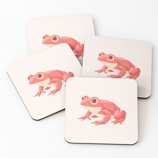 Item preview, Low Poly Coral Frog – Tropical Amphibian Sticker for Travelers designed and sold by bsbd-action.