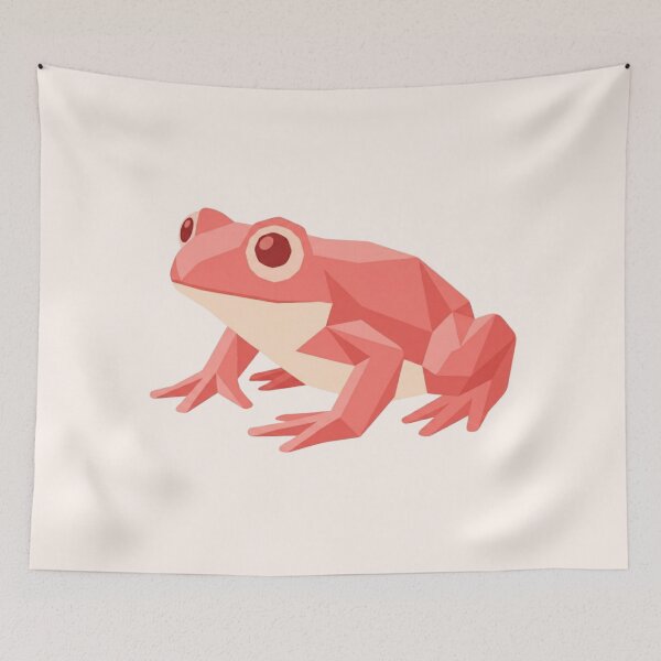 Item preview, Low Poly Coral Frog – Tropical Amphibian Sticker for Travelers designed and sold by bsbd-action.