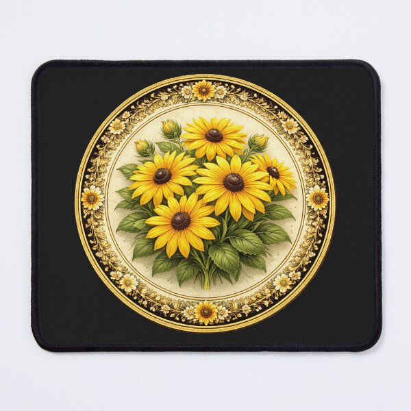 Item preview, Black-Eyed Susan Cheer – Sunny Meadow Botanical Circle Design designed and sold by TheJoyfulPen.
