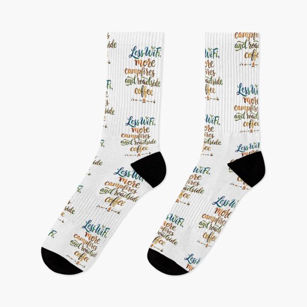 Item preview, Vibrant Watercolor Typography: Less WiFi, More Campfires and Roadside Coffee designed and sold by VibranPalette.