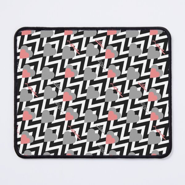 Item preview, Zigzag blanco y negro con corazones designed and sold by fuzzyfox.