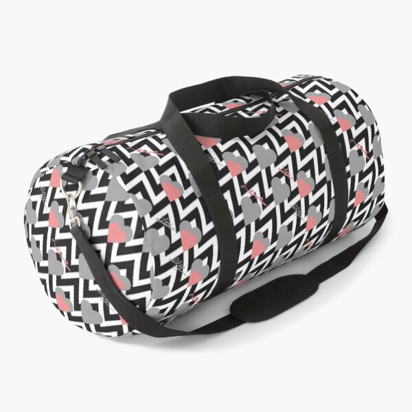 Item preview, Black and white zigzag with hearts designed and sold by fuzzyfox.