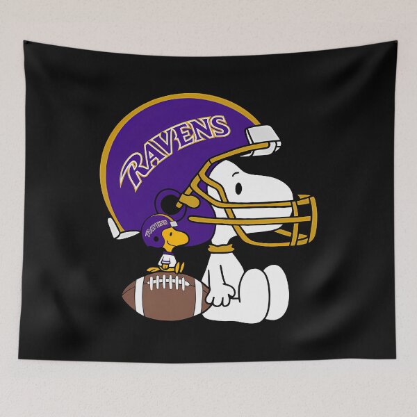 Item preview, Snoopy And Woodstock Baltimore Ravens designed and sold by Morphologiona.