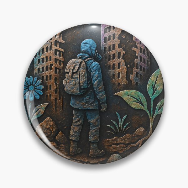 Item preview, A person stands in a desolate landscape with a backpack on transparent background designed and sold by Creative88Art.
