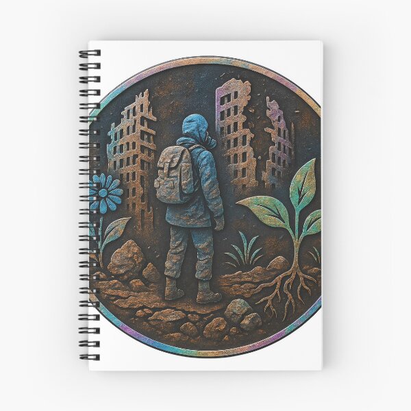 Item preview, A person stands in a desolate landscape with a backpack on transparent background designed and sold by Creative88Art.