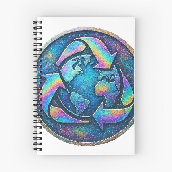 Item preview, A holographic recycling symbol with a globe on a transparent background designed and sold by Creative88Art.