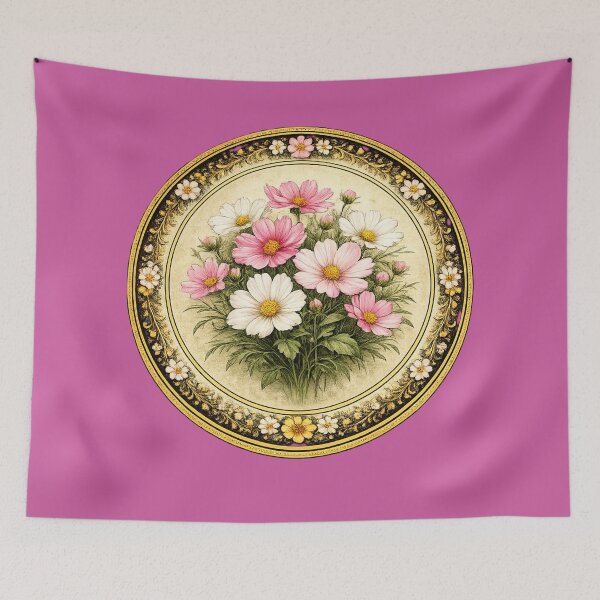 Item preview, Cosmos Serenity – Gentle Breeze Botanical Circle Design designed and sold by TheJoyfulPen.