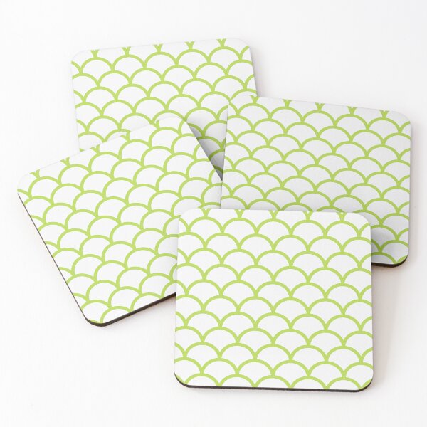 Item preview, White And Lime Scales Pattern designed and sold by pattern-archive.
