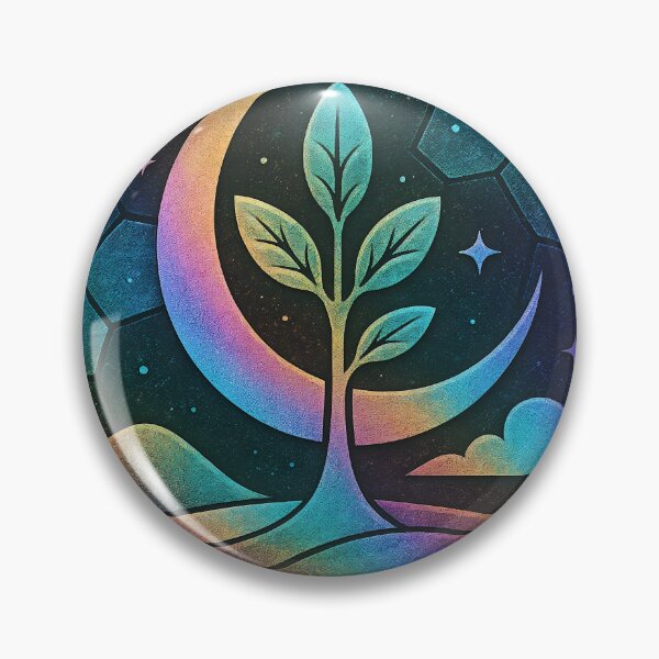 Item preview, A vibrant illustration of a tree growing under a crescent moon on transparent background designed and sold by Creative88Art.