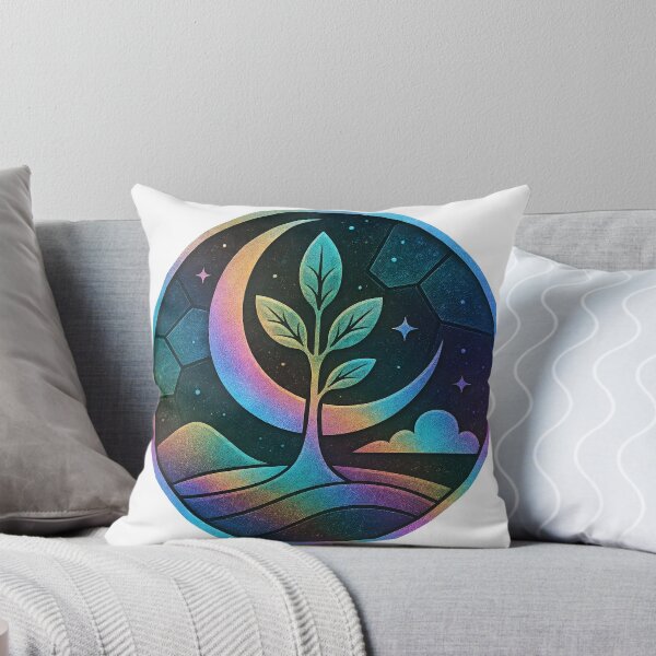 Item preview, A vibrant illustration of a tree growing under a crescent moon on transparent background designed and sold by Creative88Art.