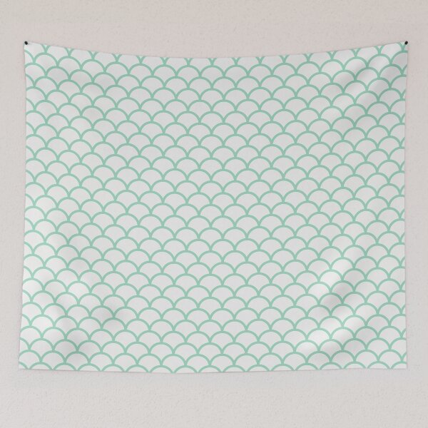 Item preview, White And Mint Scales Pattern designed and sold by pattern-archive.