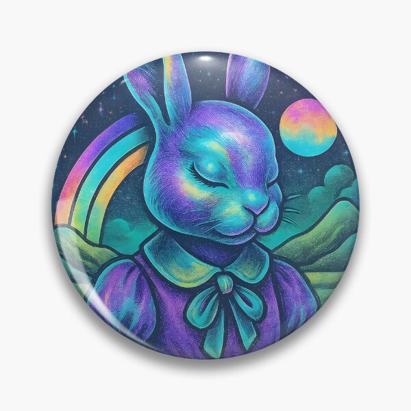 Item preview, A colorful illustration of a rabbit in a peaceful landscape on transparent background designed and sold by Creative88Art.