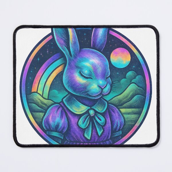Item preview, A colorful illustration of a rabbit in a peaceful landscape on transparent background designed and sold by Creative88Art.