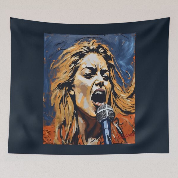 Item preview, Vibrant Punk Portrait Mia Zapata Microphone designed and sold by Artisticanvas.