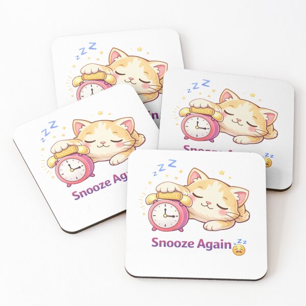 Item preview, Snooze Again ? | Cute Lazy Kawaii Cat Alarm Mood designed and sold by Kawaii Cosmos Cats.
