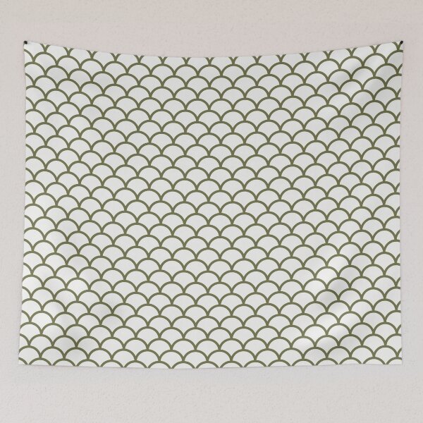 Item preview, White And Olive Scales Pattern designed and sold by pattern-archive.
