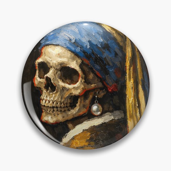 Item preview, The Skeleton with the Pearl Earring Oil Painting designed and sold by Hue & hustle .