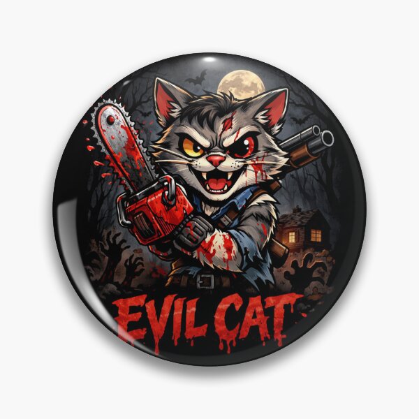 Item preview, Evil Cat Chainsaw Horror Funny Dark Design designed and sold by VibeFactoryOfc.